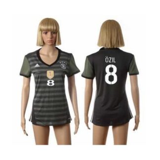Women’s Germany #8 Ozil Away Soccer Country Jersey
