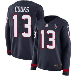 Nike Houston Texans #13 Brandin Cooks Navy Blue Team Color Women’s Stitched NFL Limited Therma Long Sleeve Jersey