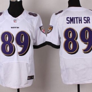Nike Baltimore Ravens #89 Steve Smith Sr 2013 White Elite Jersey
