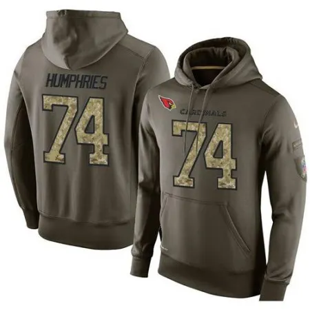 NFL Men's Arizona Cardinals #74 D.J. Humphries Stitched Green Olive Salute To Service KO Performance Hoodie