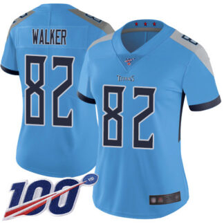 Nike Tennessee Titans #82 Delanie Walker Light Blue Alternate Women’s Stitched NFL 100th Season Vapor Limited Jersey