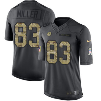 Nike Pittsburgh Steelers #83 Heath Miller Black Men’s Stitched NFL Limited 2016 Salute to Service Jersey
