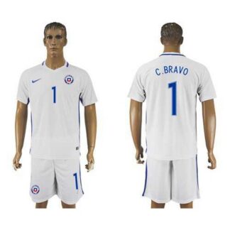 Chile #1 C.Bravo Away Soccer Country Jersey