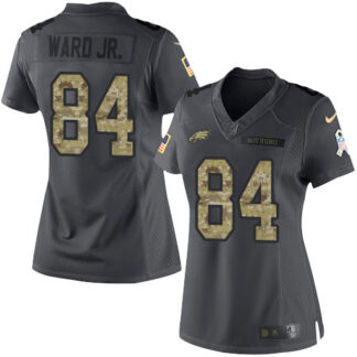 Nike Philadelphia Eagles #84 Greg Ward Jr. Black Women’s Stitched NFL Limited 2016 Salute to Service Jersey