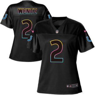 Indianapolis Colts #2 Carson Wentz Black Women’s NFL Fashion Game Jersey