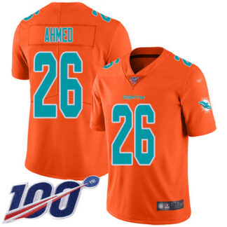 Nike Miami Dolphins #26 Salvon Ahmed Orange Youth Stitched NFL Limited Inverted Legend 100th Season Jersey