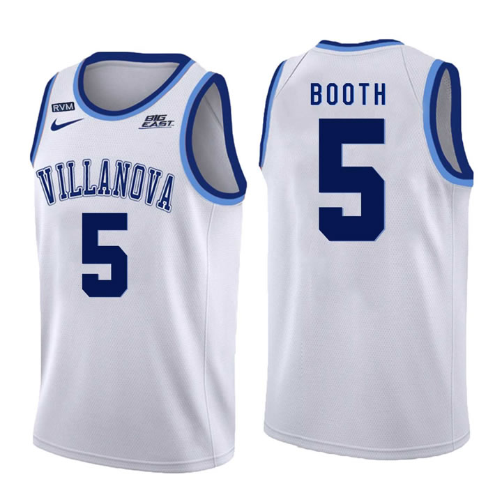 Villanova Wildcats 5 Phil Booth White College Basketball Jersey Dzhi