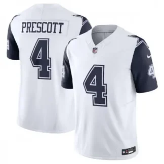 Men's Dallas Cowboys #4 Dak Prescott White 2023 F.U.S.E. Vapor Limited Stitched Football Jersey 0IJ7