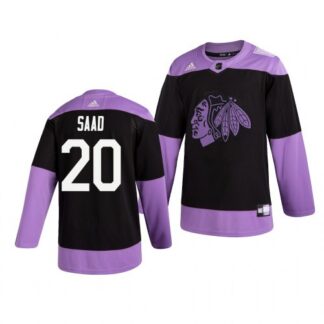 Chicago Blackhawks #20 Brandon Saad Adidas Men’s Hockey Fights Cancer Practice NHL Jersey Black