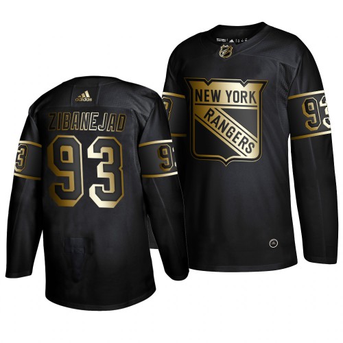 Adidas New York Rangers #93 Mika Zibanejad Men’s 2019 Black Golden Edition Authentic Stitched NHL Jersey