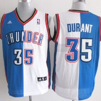 Oklahoma City Thunder #35 Kevin Durant Revolution 30 Swingman Blue/White Two Tone Jersey