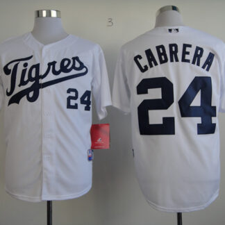 Detroit Tigers Authentic #24 Miguel Cabrera White Jerseys