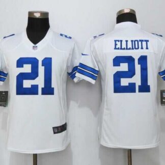 Women Limited Nike Dallas Cowboys #21 Elliott White Stitched NFL Jersey