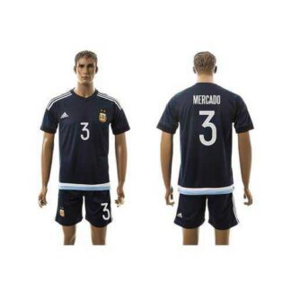 Argentina #3 Mercado Away Soccer Country Jersey