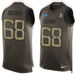 Nike Detroit Lions #68 Taylor Decker Green Men’s Stitched NFL Limited Salute To Service Tank Top Jersey