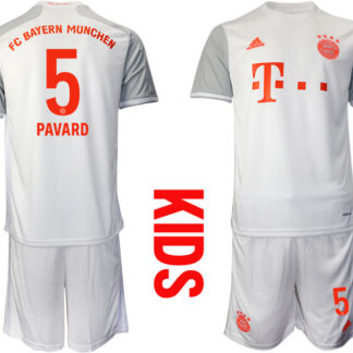 Youth 2020-2021 club Bayern Munich away white 5 Soccer Jerseys
