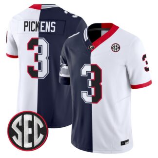 Men's & Women's & Youth Dallas Cowboys Split Georgia Bulldogs #3 George Pickens Navy White F.U.S.E. Vapor Limited S...