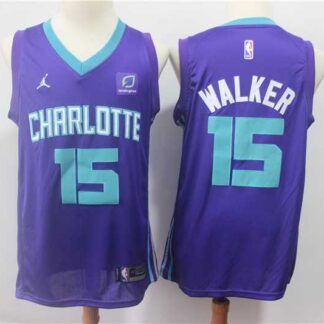 Hornets 15 Kemba Walker Purple Nike Swingman Jersey