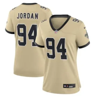 Women's New Orleans Saints #94 Cameron Jordan Gold Gameday Golds Alternate Game Player Jersey