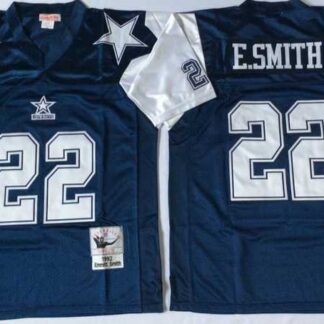 Men's Dallas Cowboys #22 Emmitt Smith Navy Thanksgiving Throwback Stitched Football Jersey