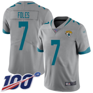 Nike Jacksonville Jaguars #7 Nick Foles Silver Men’s Stitched NFL Limited Inverted Legend 100th Season Jersey