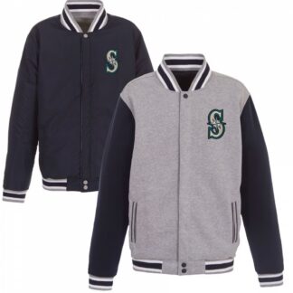 Seattle Mariners JH Design Reversible Fleece Full-Snap Jacket