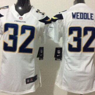 Nike San Diego Chargers #32 Eric Weddle 2013 White Game Womens Jersey