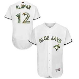 Toronto Blue Jays #12 Roberto Alomar White Flexbase Collection 2016 Memorial Day Stitched Baseball Jersey Jiasu