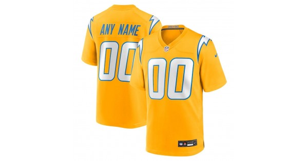 Los Angeles Chargers Nike Alternate Charger Power Game Custom Jersey - Gold - Image 2