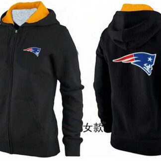 Womens New England Patriots Team Logo 2015 Full Zip Hoodie-48