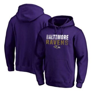 Baltimore Ravens NFL Pro Line by Fanatics Branded Purple Iconic Collection Fade Out Pullover Hoodie 90Hou