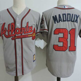 Atlanta Braves #31 Greg Maddux Gray Cooperstown Collection Stitched MLB Jerseys Dzhi