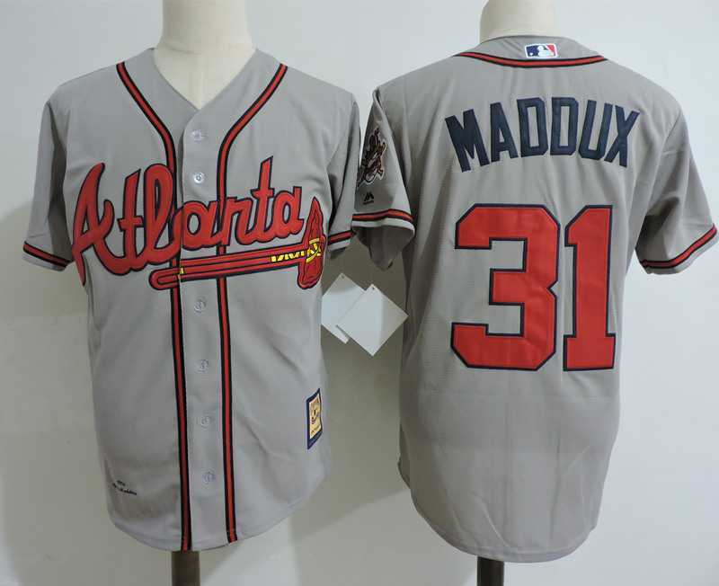 Atlanta Braves #31 Greg Maddux Gray Cooperstown Collection Stitched MLB Jerseys Dzhi