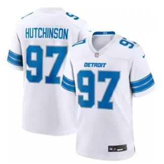 Detroit Lions Road Game Jersey #97 Aidan Hutchinso Mens