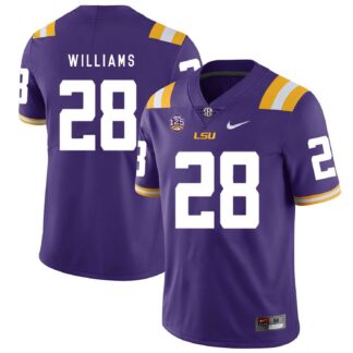 LSU Tigers 28 Darrel Williams Purple Nike College Football Jersey Dzhi