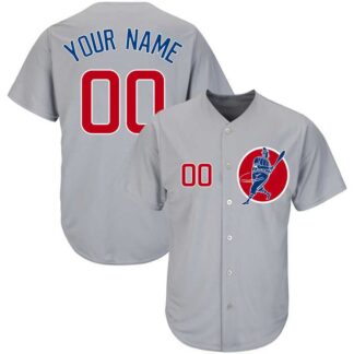 Chicago Cubs Gray Men's Customized Cool Base New Design Jersey