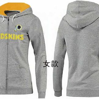 Womens Washington Redskins Team Logo 2015 Full Zip Hoodie-18