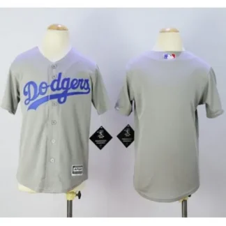 Dodgers Blank Grey Cool Base Stitched Youth MLB Jersey