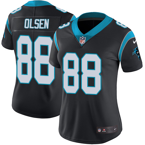 Nike Carolina Panthers #88 Greg Olsen Black Team Color Women’s Stitched NFL Vapor Untouchable Limited Jersey