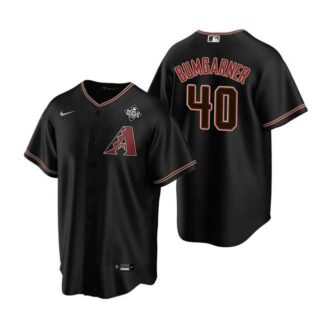 Men's Arizona Diamondbacks #40 Madison Bumgarner Black 2023 World Series Cool Base Stitched Jersey Dzhi