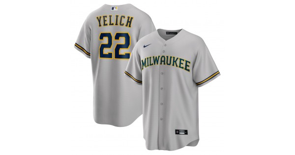 Christian Yelich Milwaukee Brewers Nike Alternate Replica Player Jersey - Gray - Image 2
