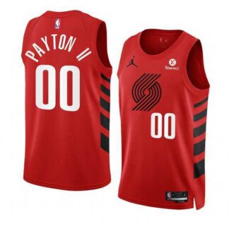 Men's Portland Trail Blazers #00 Gary Payton II 2022-23 Red Statement Edition Swingman Stitched Basketball Jersey Dzhi