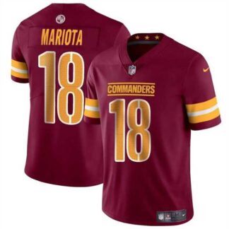 Men & Women & Youth Washington Commanders #18 Marcus Mariota Burgundy 2024 Vapor Limited Stitched Jersey