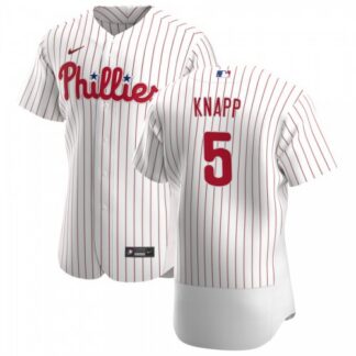 Philadelphia Phillies #5 Andrew Knapp Men’s Nike White Home 2020 Authentic Player MLB Jersey
