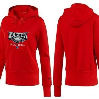 Nike Philadelphia Eagles Team Logo Red Women Pullover Hoodies (5)
