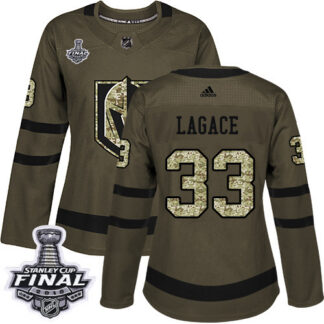Adidas Vegas Golden Knights #33 Maxime Lagace Green Salute to Service 2018 Stanley Cup Final Women’s Stitched NHL J...