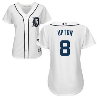 Detroit Tigers #8 Justin Upton White Home Women’s Stitched MLB Jersey