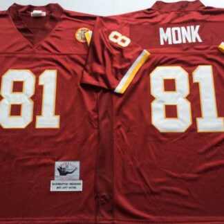 Men's Redskins #81 Art Monk Red Throwback Stitched Football Jersey