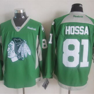 Chicago Blackhawks #81 Marian Hossa 2014 Training Green Jersey