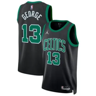 Women's Boston Celtics #13 Paul George Black Statement Edition Basketball Jersey